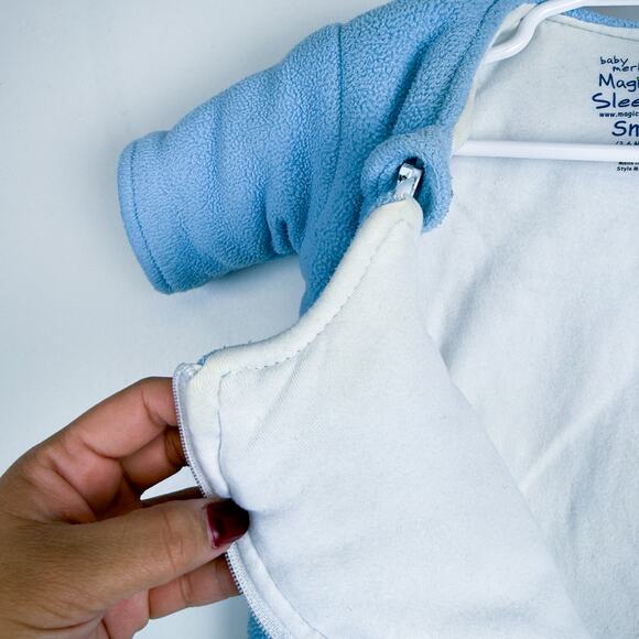 Baby Merlin’s Magic Sleepsuit Blue Fleece - Small 3-6 Months 12-18lbs - Picture 4 of 7
